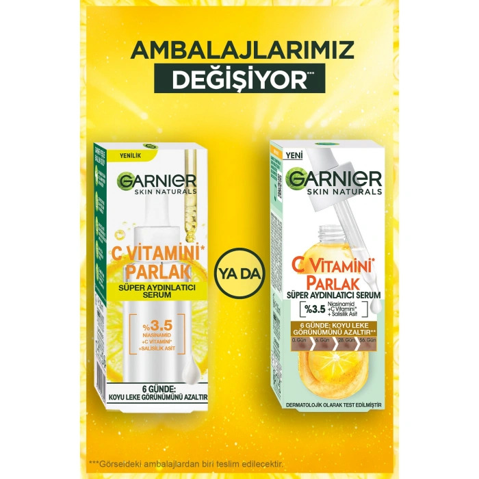 Garnier C Vitamini Parlak 3lü Bakım Seti Kağıt Yüz Maskesi + Süper Aydınlatıcı Serum