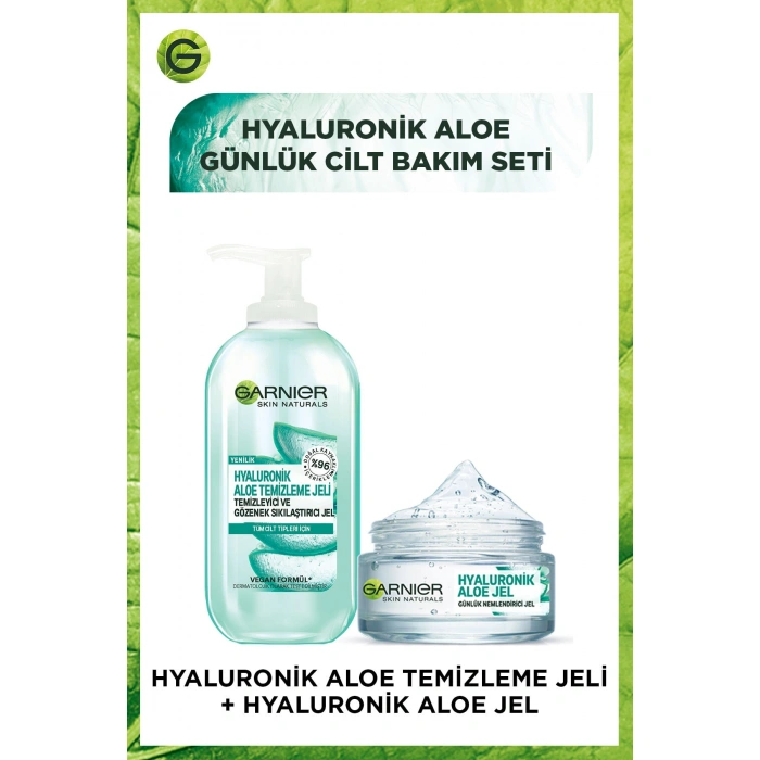 Garnier Günlük Cilt Bakım Seti - Hyaluronik Aloe Jel 50 ml & Hyaluronik Aloe Temizleme Jel 200 ml