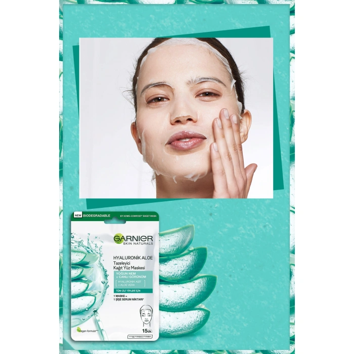 Garnier Hyaluronik Aloe Tazeleyici Kağıt Yüz Maskesi 3lü Set