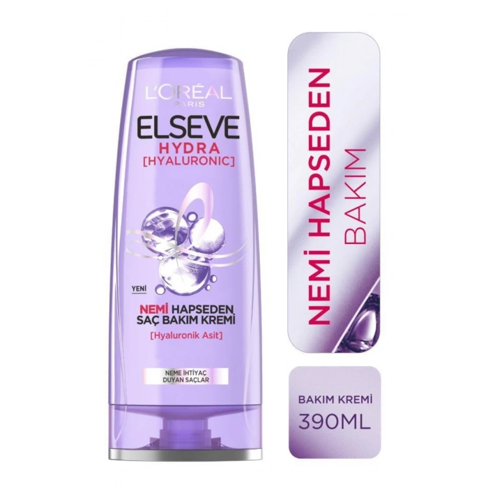 Elseve Hydra [hyaluronic] Nemi Hapseden Saç Bakım Kremi 390 ml 3lü Set
