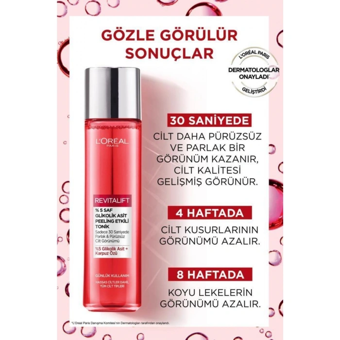 Loreal Paris Revitalift Clinical %12 Saf C Vitamini Serum 30 ml & %5 Saf Glikolik Asit Peeling Etkili Tonik 180 ml