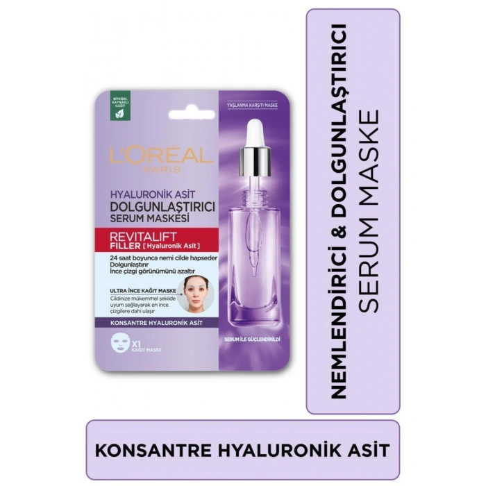 Loreal Paris Revitalift Filler Dolgunlaştırıcı Serum Maske & Serinletici Göz Serum Maskesi 2li Maske Seti