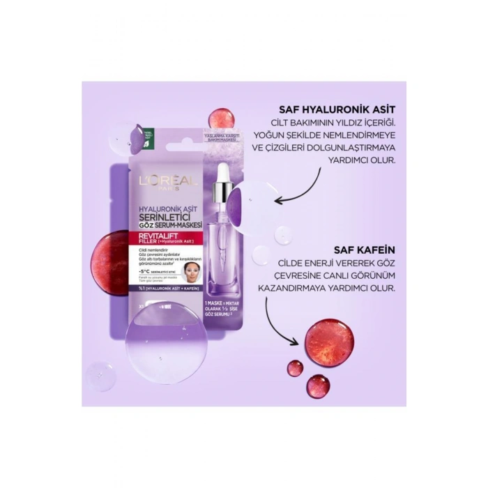 Loreal Paris Revitalift Filler Dolgunlaştırıcı Serum Maske & Serinletici Göz Serum Maskesi 2li Maske Seti
