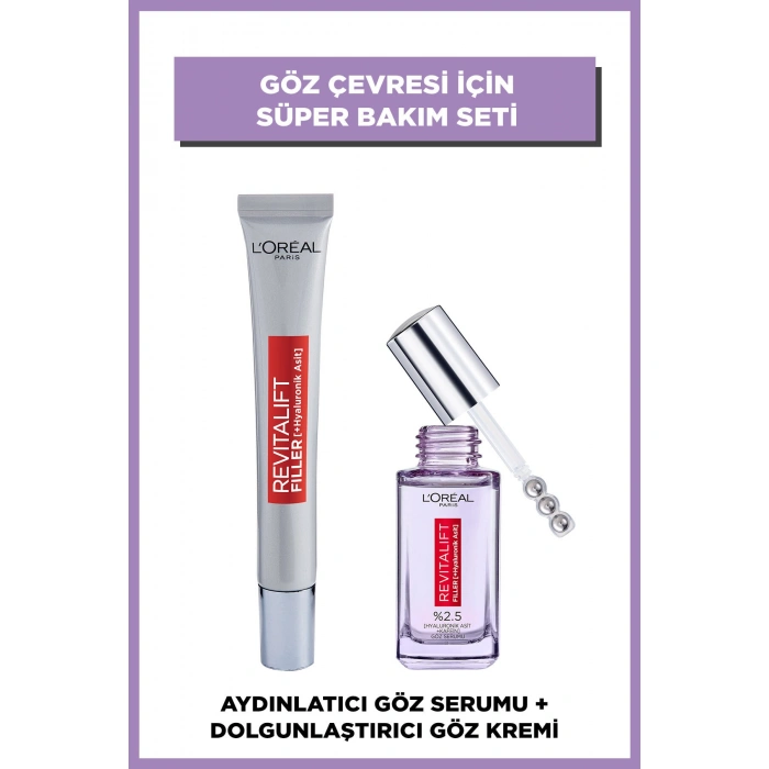 Elseve Revitalift Filler Dolgunlaştırıcı Yaşlanma Karşıtı Göz Bakım Kremi & Aydınlatıcı Göz Serumu