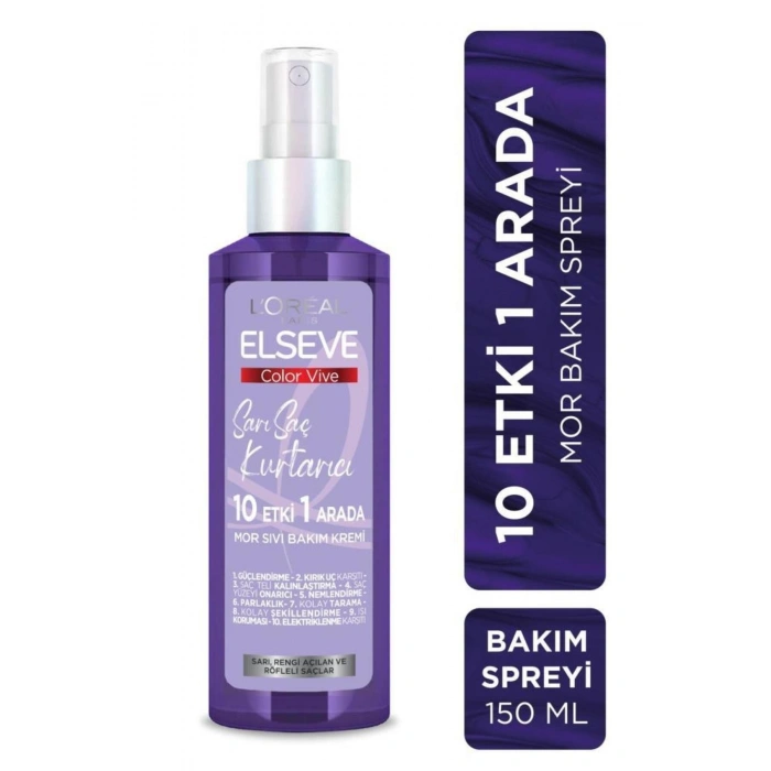 Elseve Sarı Saç Kurtarıcı Mor Bakım Seti - Turunculaşma Karşıtı Mor Şampuan & Mor Sıvı Bakım Kremi