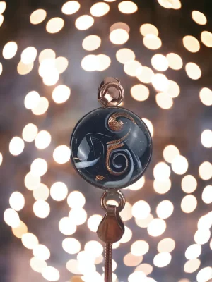 Benim Cam Atölyem Ebru Tekniği Bronz Murano Bileklik