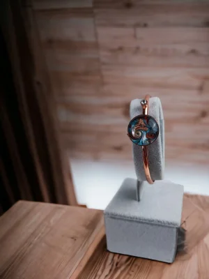 Benim Cam Atölyem Ebru Tekniği Bronz Murano Bilezik