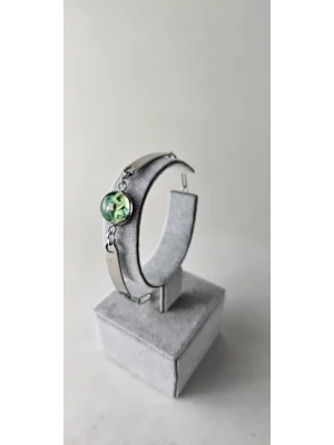 Benim Cam Atölyem Ebru Tekniği Çelik Murano Bileklik