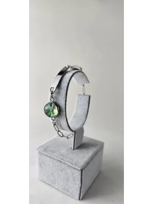 Benim Cam Atölyem Ebru Tekniği Çelik Murano Bileklik