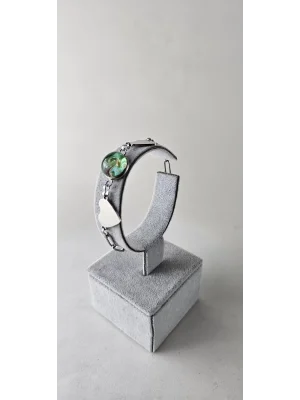 Benim Cam Atölyem Ebru Tekniği Çelik Murano Kalp Bileklik