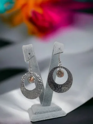 Benim Cam Atölyem Ebru Tekniği Çelik Murano Küpe