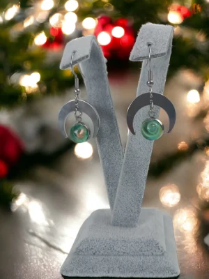 Benim Cam Atölyem Ebru Tekniği Çelik Murano Küpe