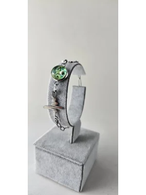 Benim Cam Atölyem Ebru Tekniği Çelik Murano Ritim Bileklik