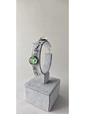 Benim Cam Atölyem Ebru Tekniği Çelik Murano Ritim Bileklik