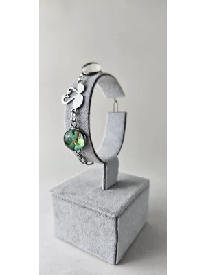 Benim Cam Atölyem Ebru Tekniği Çelik Murano Kuğu Bileklik