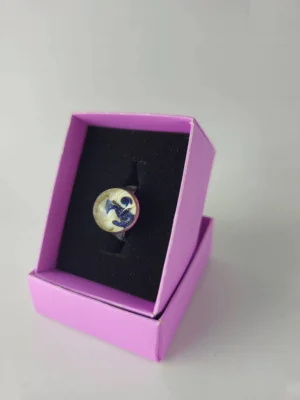 Benim Cam Atölyem Ebru Tekniği Çelik Murano Yüzük