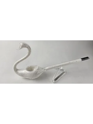 Benim Cam Atölyem  Borosilikat Muhafazalı Kuğu Temalı Lüle Taşı Pipo