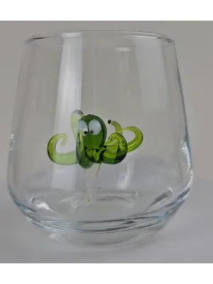 Benim Cam Atölyem Murano Ahtapot Kahve Yanı Bardak