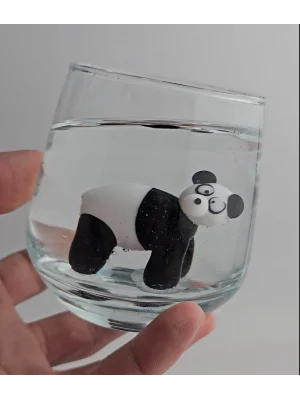 Benim Cam Atölyem Murano Gaz Çıkaran Bardak -Panda-