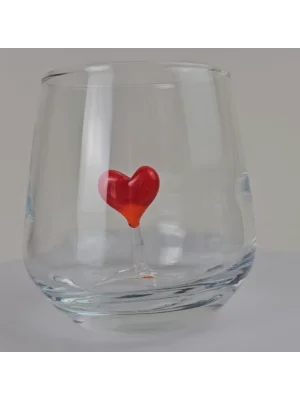Benim Cam Atölyem Murano Kalp Kahve Yanı Bardak
