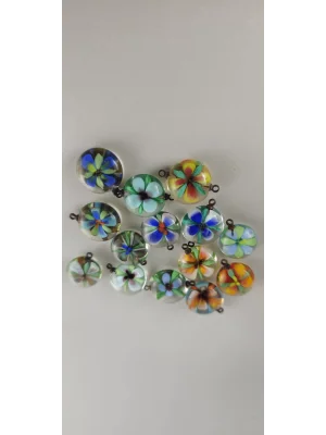 Benim Cam Atölyem Murano Çiçek Kolye Mini Takı