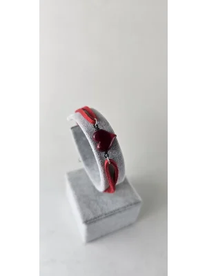 Benim Cam Atölyem Murano Kalp Bileklik Mini Takı
