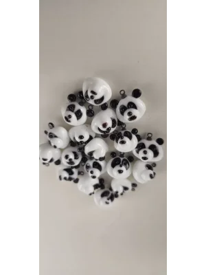 Benim Cam Atölyem Murano Panda Kolye Mini Takı