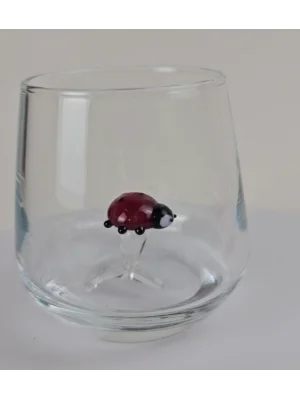 Benim Cam Atölyem Murano Uğur Böceği Kahve Yanı Bardak