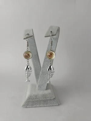 Benim Cam Atölyem Ebru Tekniği Çelik Murano Küpe