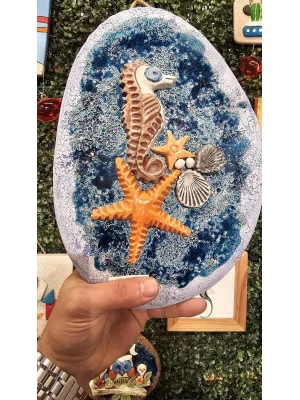Benim Cam Atölyem Seramik Deniz Atı ve Deniz Yıldızı Tablo