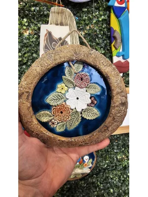 Benim Cam Atölyem Seramik Cam İşlemeli Çiçek Tablo