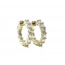 1.5cm Taşlı Halka Küpe