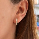 1.5cm Taşlı Halka Küpe