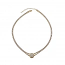 2 Sıra taşlı Plaka Suyolu Kolye