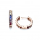 2cm Rainbow Baget Halka Küpe