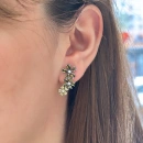 3 Papatya Yeşil Küpe