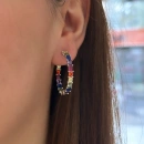 3cm Rainbow Di Halka Küpe