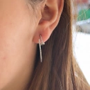 3cm Taşlı Çivi Halka Küpe