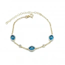 3lü Badem Nazar Zincir Bileklik