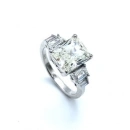 4ct Yanları prenses taşlı Di Mozanit Yüzük