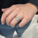 4ct Yanları prenses taşlı Di Mozanit Yüzük