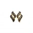 Elegant Seri 8 Leopar Duo Leaf Küpe