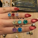 Blue Diamond Kare Tektaş Yüzük