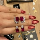 Ruby Di Markiz Yaprak Küpe