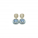 Elegant Seri 14 Square Duo Blue Küpe