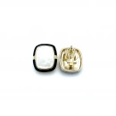 Elegant Seri 5 Square Black Sedef Küpe