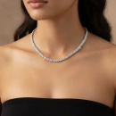 Mozanit Markiz Çiçek Suyolu Kolye