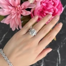 Mozanit Markiz Flower Di Tektaş Yüzük