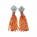 İnci ve Mercan Taşlı Tasarım Kolye Küpe Set