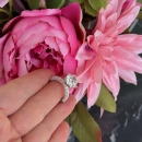 Mozanit 7ct 6 tırnak Yarım Tur Tektaş Yüzük